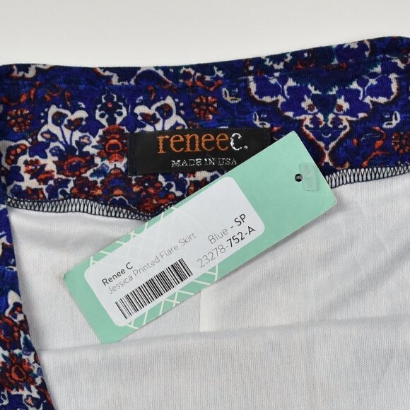 Stitch Fix Renee C Jessica Printed Flare Skirt NEW Petite S - Picture 2 of 4